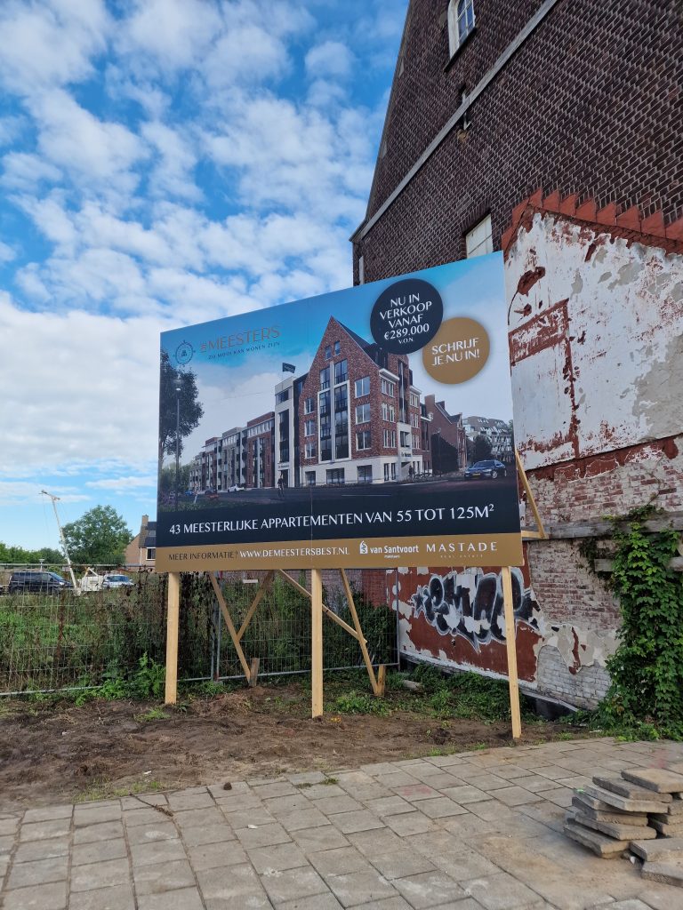 Bouwbord vastgoedreclame vrijstaand bouwbord