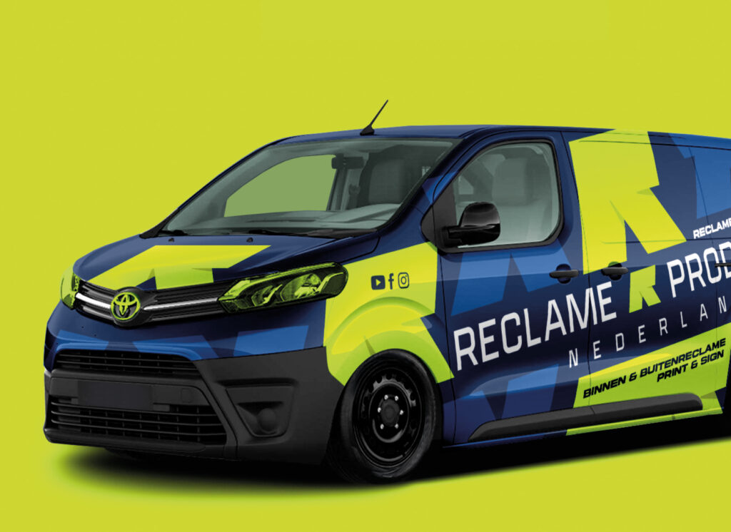 Vormgeving belettering bestelwagen