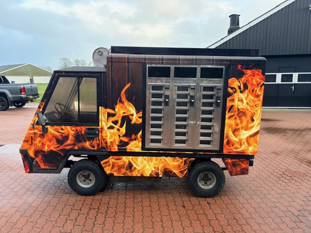 Achterkant food truck wagen